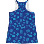 Blue Holy Bible Pattern Print Women's Racerback Tank Top