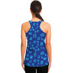 Blue Holy Bible Pattern Print Women's Racerback Tank Top