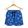 Blue Holy Bible Pattern Print Women's Shorts