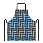 Blue Houndstooth Pattern Print Apron