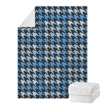 Blue Houndstooth Pattern Print Blanket