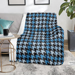 Blue Houndstooth Pattern Print Blanket