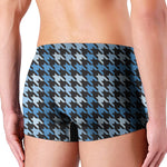 Blue Houndstooth Pattern Print Men's Boxer Briefs