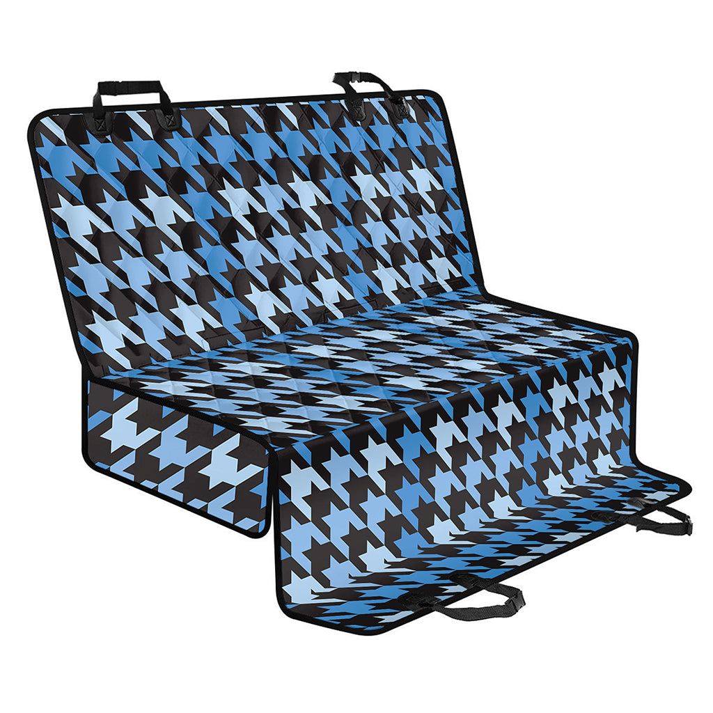 Blue Houndstooth Pattern Print Pet Car Back Seat Cover