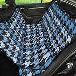 Blue Houndstooth Pattern Print Pet Car Back Seat Cover