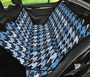 Blue Houndstooth Pattern Print Pet Car Back Seat Cover