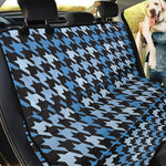 Blue Houndstooth Pattern Print Pet Car Back Seat Cover