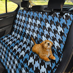 Blue Houndstooth Pattern Print Pet Car Back Seat Cover