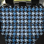 Blue Houndstooth Pattern Print Pet Car Back Seat Cover