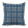 Blue Houndstooth Pattern Print Pillow Cover