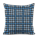 Blue Houndstooth Pattern Print Pillow Cover