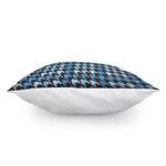 Blue Houndstooth Pattern Print Pillow Cover