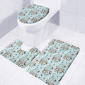 Blue Indian Dream Catcher Pattern Print 3 Piece Bath Mat Set