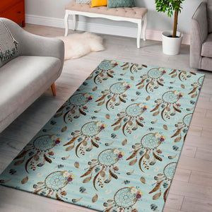 Blue Indian Dream Catcher Pattern Print Area Rug