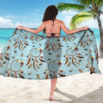 Blue Indian Dream Catcher Pattern Print Beach Sarong Wrap