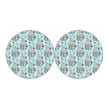 Blue Indian Dream Catcher Pattern Print Car Coasters