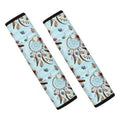 Blue Indian Dream Catcher Pattern Print Car Seat Belt Covers