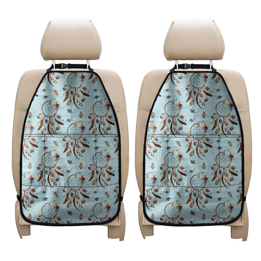 Blue Indian Dream Catcher Pattern Print Car Seat Organizers
