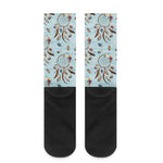 Blue Indian Dream Catcher Pattern Print Crew Socks