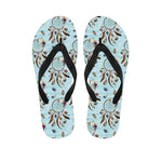 Blue Indian Dream Catcher Pattern Print Flip Flops