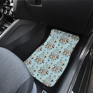 Blue Indian Dream Catcher Pattern Print Front and Back Car Floor Mats
