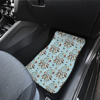 Blue Indian Dream Catcher Pattern Print Front Car Floor Mats