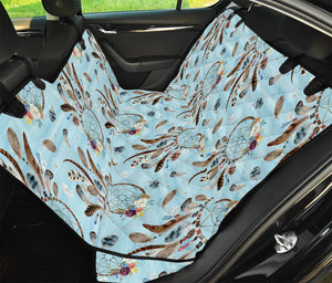 Blue Indian Dream Catcher Pattern Print Pet Car Back Seat Cover