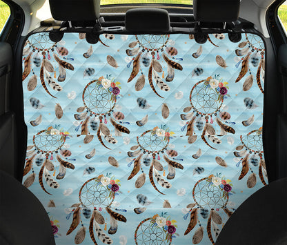 Blue Indian Dream Catcher Pattern Print Pet Car Back Seat Cover