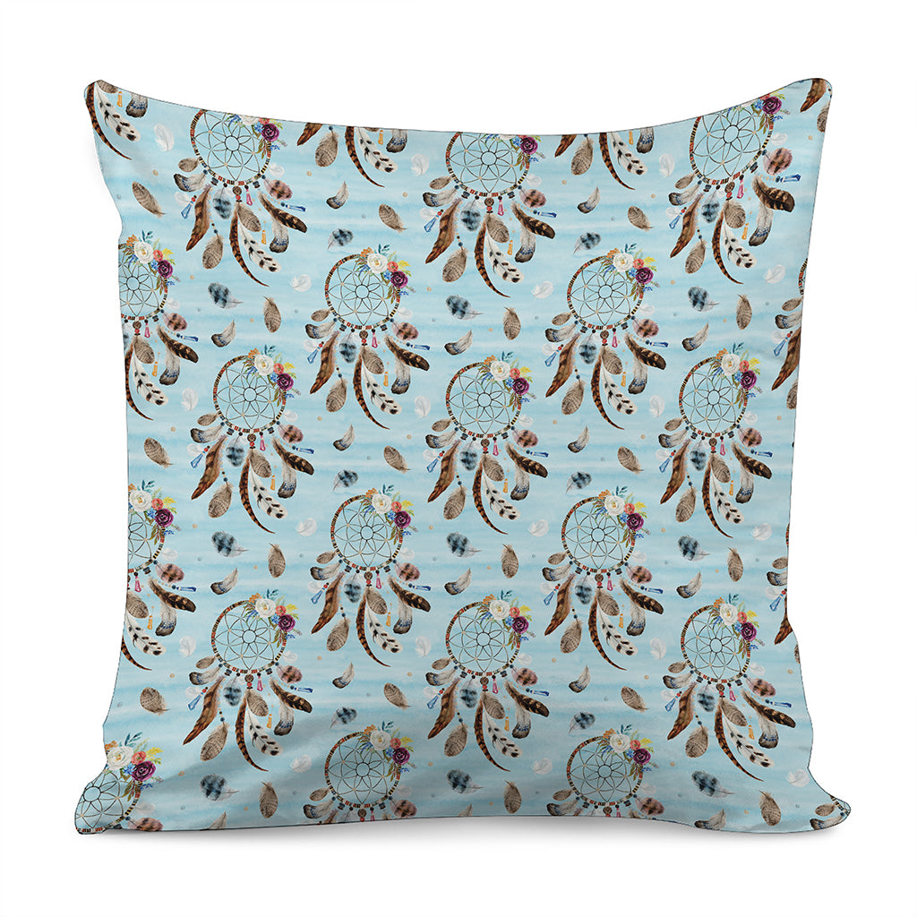 Blue Indian Dream Catcher Pattern Print Pillow Cover