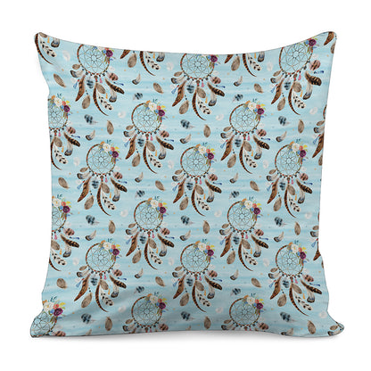 Blue Indian Dream Catcher Pattern Print Pillow Cover