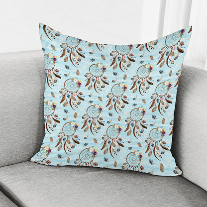 Blue Indian Dream Catcher Pattern Print Pillow Cover