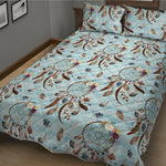 Blue Indian Dream Catcher Pattern Print Quilt Bed Set