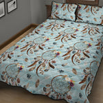 Blue Indian Dream Catcher Pattern Print Quilt Bed Set