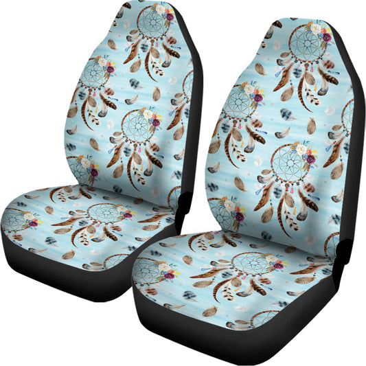 Blue Indian Dream Catcher Pattern Print Universal Fit Car Seat Covers