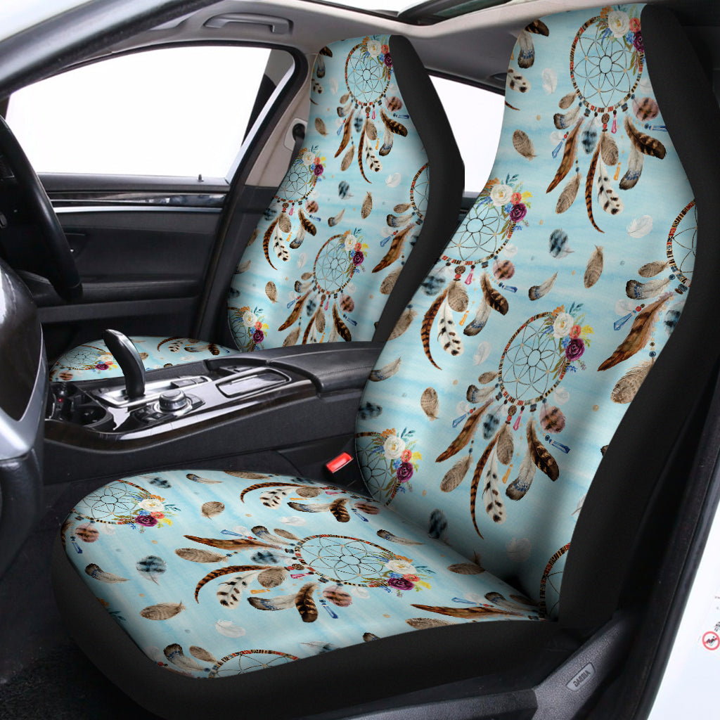 Blue Indian Dream Catcher Pattern Print Universal Fit Car Seat Covers