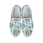 Blue Indian Dream Catcher Pattern Print White Slip On Shoes