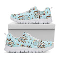 Blue Indian Dream Catcher Pattern Print White Running Shoes