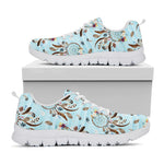 Blue Indian Dream Catcher Pattern Print White Sneakers