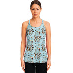 Blue Indian Dream Catcher Pattern Print Women's Racerback Tank Top