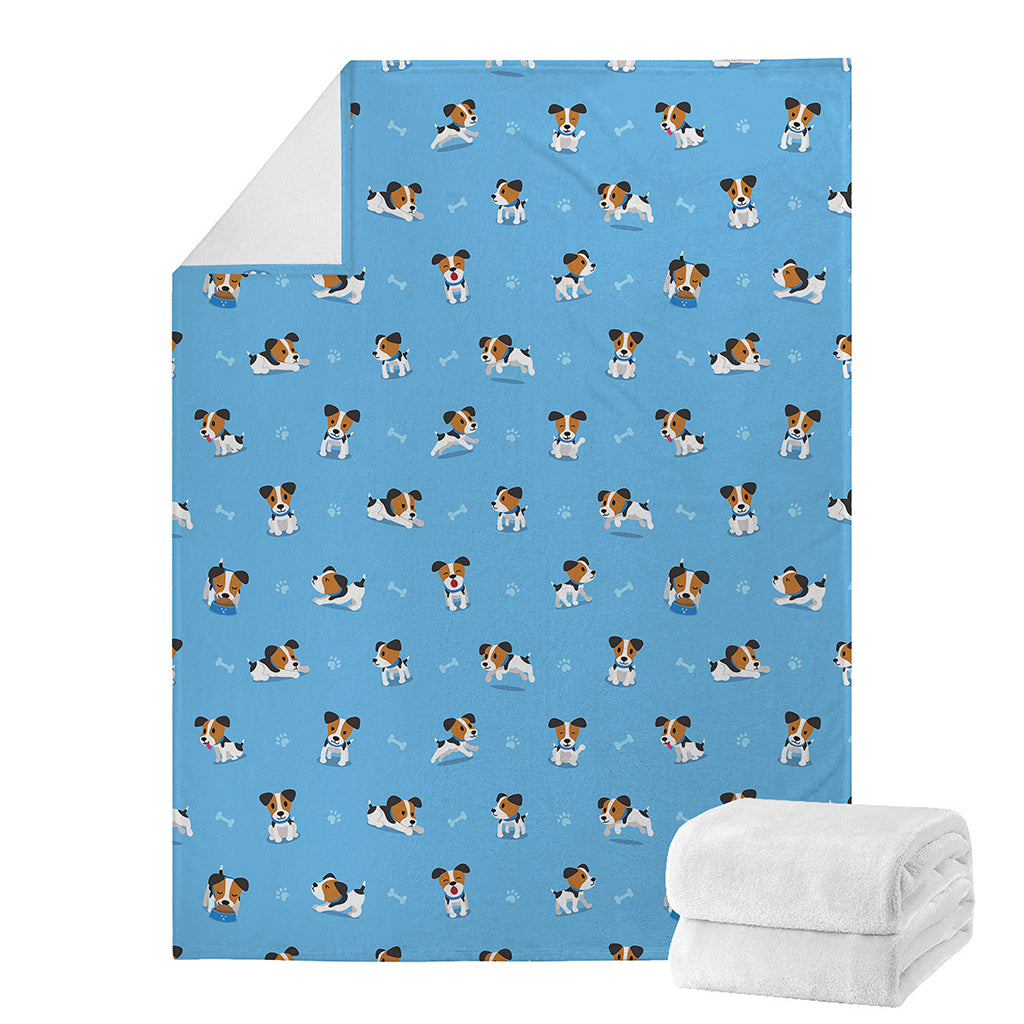 Blue Jack Russell Terrier Pattern Print Blanket