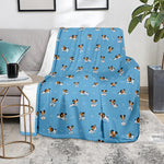 Blue Jack Russell Terrier Pattern Print Blanket