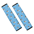 Blue Jack Russell Terrier Pattern Print Car Seat Belt Covers