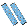 Blue Jack Russell Terrier Pattern Print Car Seat Belt Covers