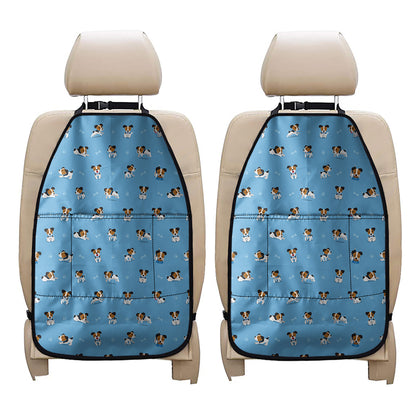 Blue Jack Russell Terrier Pattern Print Car Seat Organizers