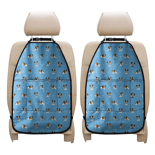 Blue Jack Russell Terrier Pattern Print Car Seat Organizers