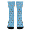 Blue Jack Russell Terrier Pattern Print Crew Socks