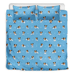 Blue Jack Russell Terrier Pattern Print Duvet Cover Bedding Set