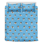 Blue Jack Russell Terrier Pattern Print Duvet Cover Bedding Set