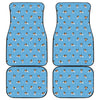 Blue Jack Russell Terrier Pattern Print Front and Back Car Floor Mats