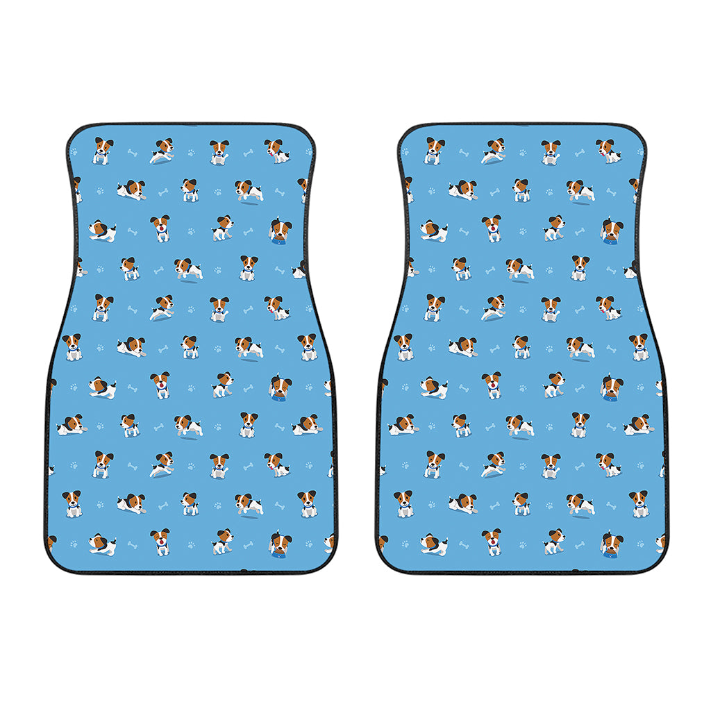 Blue Jack Russell Terrier Pattern Print Front Car Floor Mats